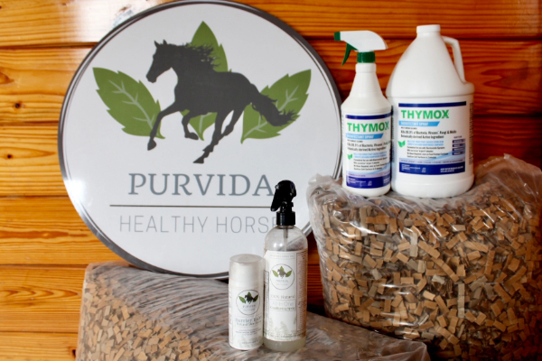 Dust-free Airlite bedding and Purvida skin care products help keep horses healthy and happy in hot weather