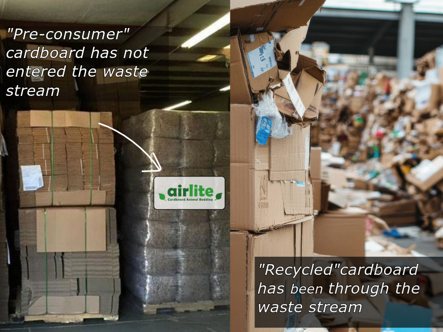 Pre-consumer vs recycled cardboard